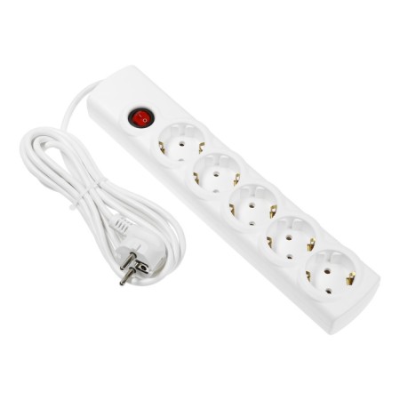 Luazon Lighting network filter, 5 outlets, 3 m, 2200 W, 3x0.75 mm2, 10 A, 220 V, with a fuse, white-3