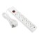 Luazon Lighting network filter, 5 outlets, 3 m, 2200 W, 3x0.75 mm2, 10 A, 220 V, with a fuse, white
