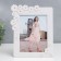 Photo frame plastic 15x20 cm "forget -me -nots" white, rhinestones 27x22 cm