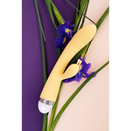 Vibrator Flovetta by Toyfa Aster with a clitoral stimulator, silicone, 22 cm, yellow color-9