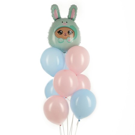 A set of balloons "Bear in a hare", foil, latex, 9 pcs.-1