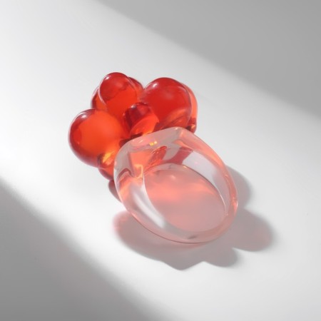 Ring "Molecules", red color, 17 size-2
