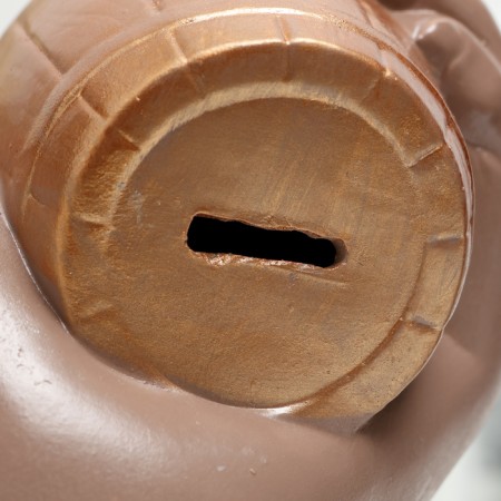 Piggy bank "Gorilla with a barrel" Brown, 23x20x15-3