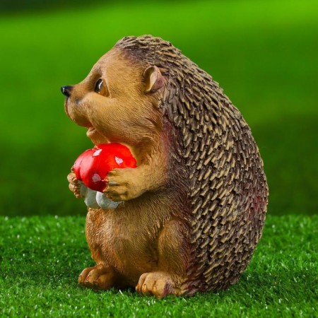 Garden figure "Hedgehog with sweet mushrooms" 11x8x10 cm-4