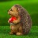 Garden figure "Hedgehog with sweet mushrooms" 11x8x10 cm