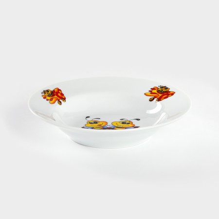 Deep porcelain "bees", 230 ml, d = 20 cm, MIX drawing-1