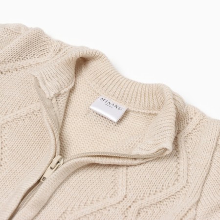 Knitted Knitted Children's Minaku, beige color, height 68-74 cm-9