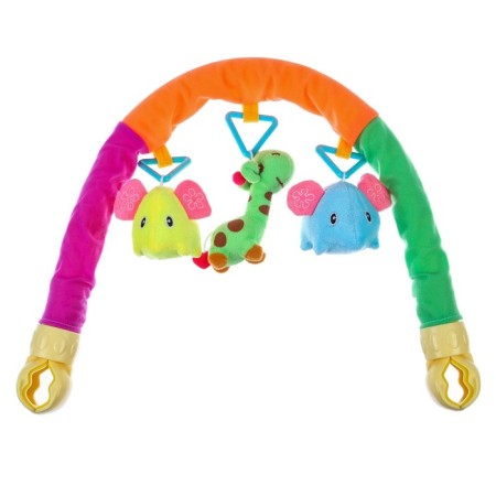 Soft game is soft on the crib, stroller "Elephants", 25-84 cm, rattles, 3 toys mix, crush me-8