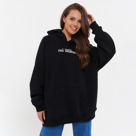 Female sweatshirt, black color, size 42-46 (One size)