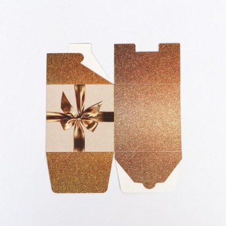 The box is folding, square pillow, "gold bow" 10 x 10 x 10 cm,-3