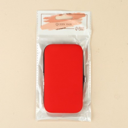 Manicure set, 6 items, in case, red color-6