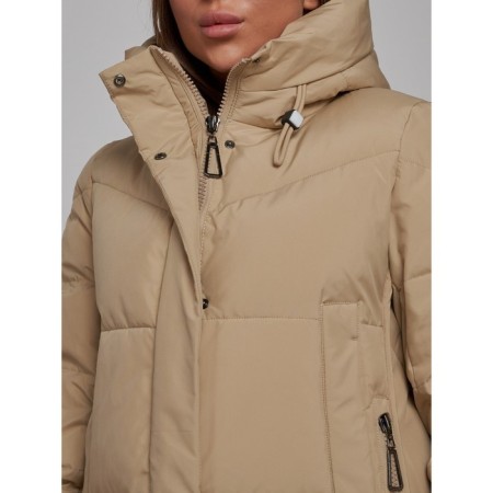 Coat insulated winter female, size 42, color light brown-12