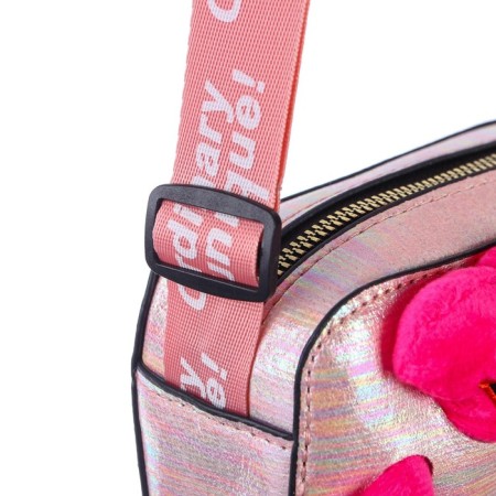 Children's bag with a zipper, 6x11x13 cm, adjustable belt, pink mix-7