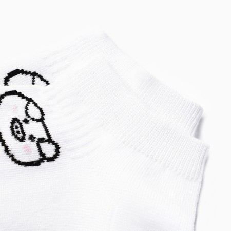 Women's socks shortened "pig", white color, rr 23-25-1