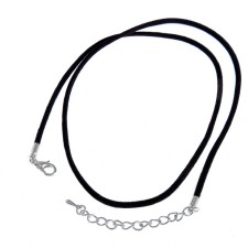 Velvet lace, 45 cm with an extension cord, black color