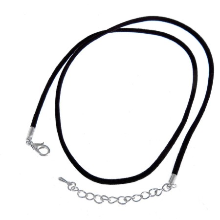 Velvet lace, 45 cm with an extension cord, black color