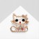Brooch "Kitten" from pearls, colored in gold