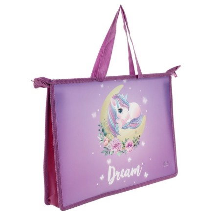 Folder with A4 handles, 335 x 235 x 55 mm, plastic, pens, Calligrata "Unicorn-1