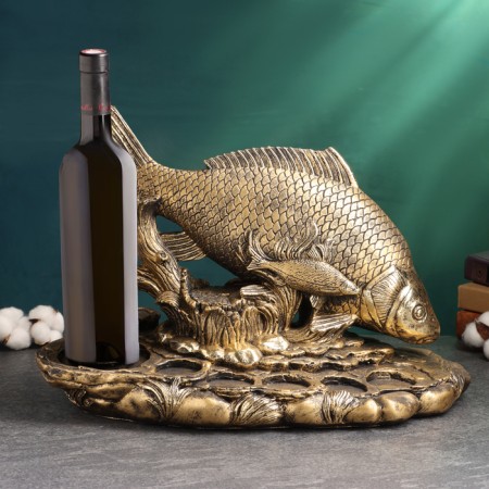 Bottle stand and glasses "Fishing" 46x21x32cm