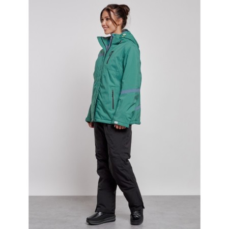 Ski costume female winter, size 52, green color-1