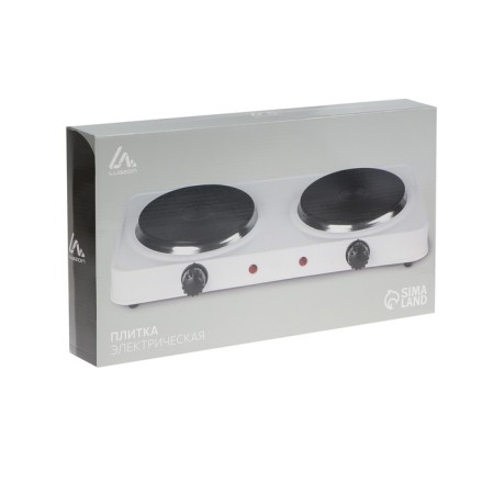 Electric tile Luazon LHP-005, 2 burners, 2000 watts, heater disk, white-6