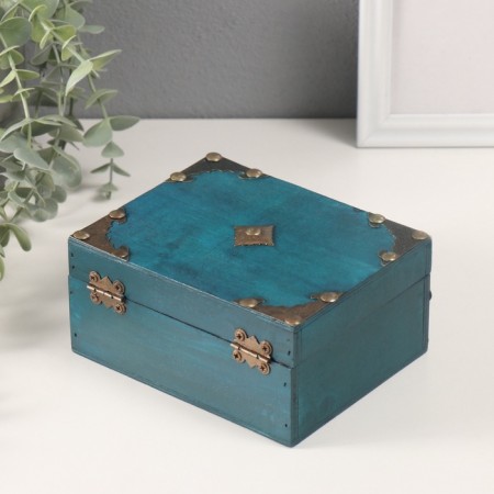 Casket chest "Adriana" Blue 15x12x7 cm-4