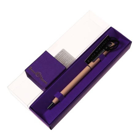 SHOULD SHOP RUBLE, 0.7 mm, BRUNOVISCONTI PALEMO, Blue rod, Soft Touch Metallic case, in a lilac case