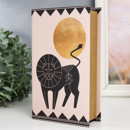 Safe-book wood to the leatherette "Geometry. Leo" 21x13x5 cm-1