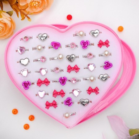 Children's ring "Assorted" from roses, shape mix, color mix, packing 36 pcs.-2