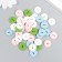 Buttons wood for creativity 2 punctures "stitches" set 40 pcs mix 1.5x1.5 cm