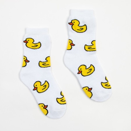 Women's terry socks "duck", white color, size 23-25-1