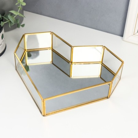 Standing interior glass with a mirror "Heart" 5.5x20.5x25.5 cm