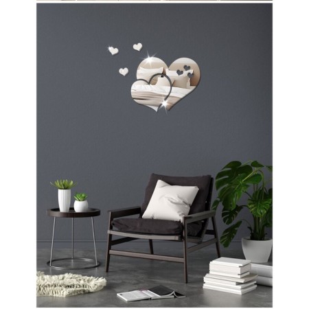 Interior stickers "hearts", mirror, decor on the wall, panel 22 x 28.5 cm, 5 email-4