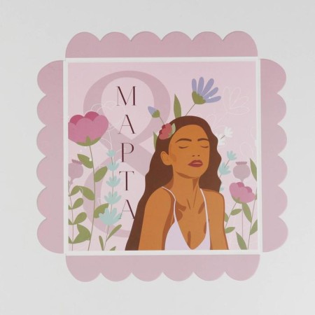 Cookie box, confectionery packaging with PVC lid, “March 8”, 21 x21 x 3 cm-3