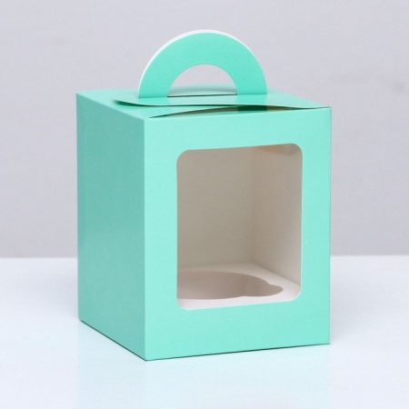 Packaging for one cupcake, green, 9.2 x 9.2 x 11.1 cm