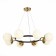 Suspended EVOLUCE lamp. Sle220403-08. Forli. 8x60 watts, E27, 75x75x18 cm, black color, brass