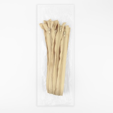 Lightning "Spiral", No. 5, detachable, automatic lock, 60 cm, beige color-2