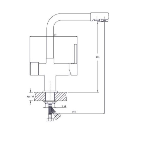 Kitchen mixer Rush Gozo MS9035-31, single-leaf, with a tap for drinking water, chrome-1