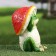 Garden figure "Frog in a hat with eyes closed" 14x14x18cm