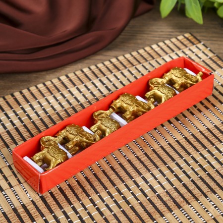 NECSK Polystone "Golden Elephants" set of 6 pcs 3x3.5x1.7 cm-7