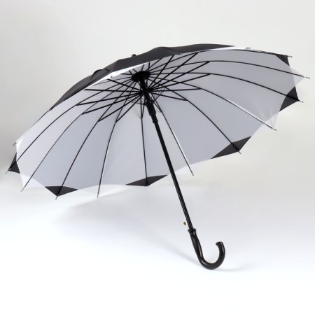 Umbrella - semi -automatic cane "plain", two -layer, 16 spokes, r = 52 cm, color mix-2