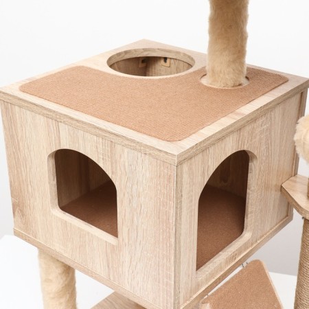 Complex for cats with a claw, with a house, 58 x 54 x 87cm, chipboard, sonoma color-5