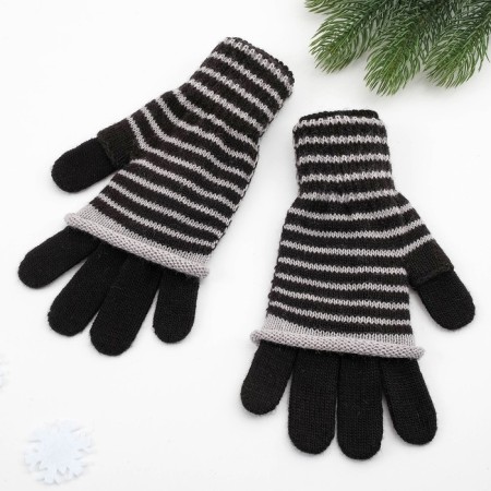 Female gloves, black color, size 18