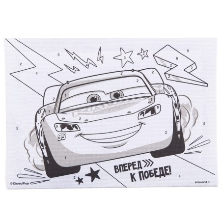 Picture on numbers for children "Lightning Maccuin" 21x15 cm, cars-2