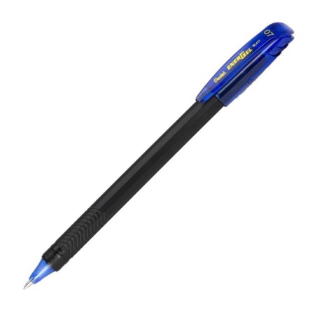 Gel pen Pentel Energel 417, black case, fast -drying ink, node 0.7 mm, blue ink blue-1