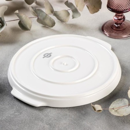 Porcelain dish for baking round Magistro "Blanche", d = 23 cm, white color-2