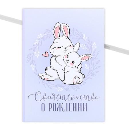 Folder for the birth certificate "Our Miracle", Bunny, A5-1