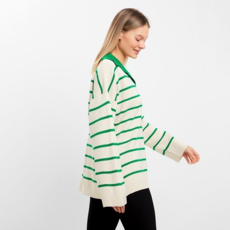 Female jumper, dark green color, one size (42-46)-1