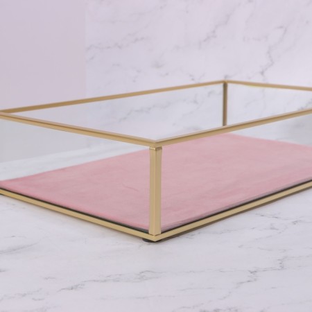 Organizer for storage "Pink RipPles", glass, 1 section, 29 × 17.5 × 6 cm, transparent/copper/pink color-5