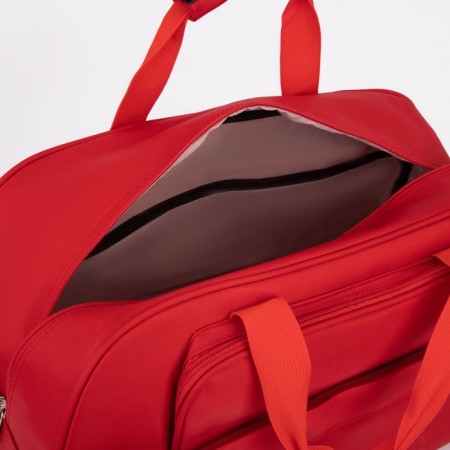 Road bag with lightning, 2 outer pockets, long belt, red color-2